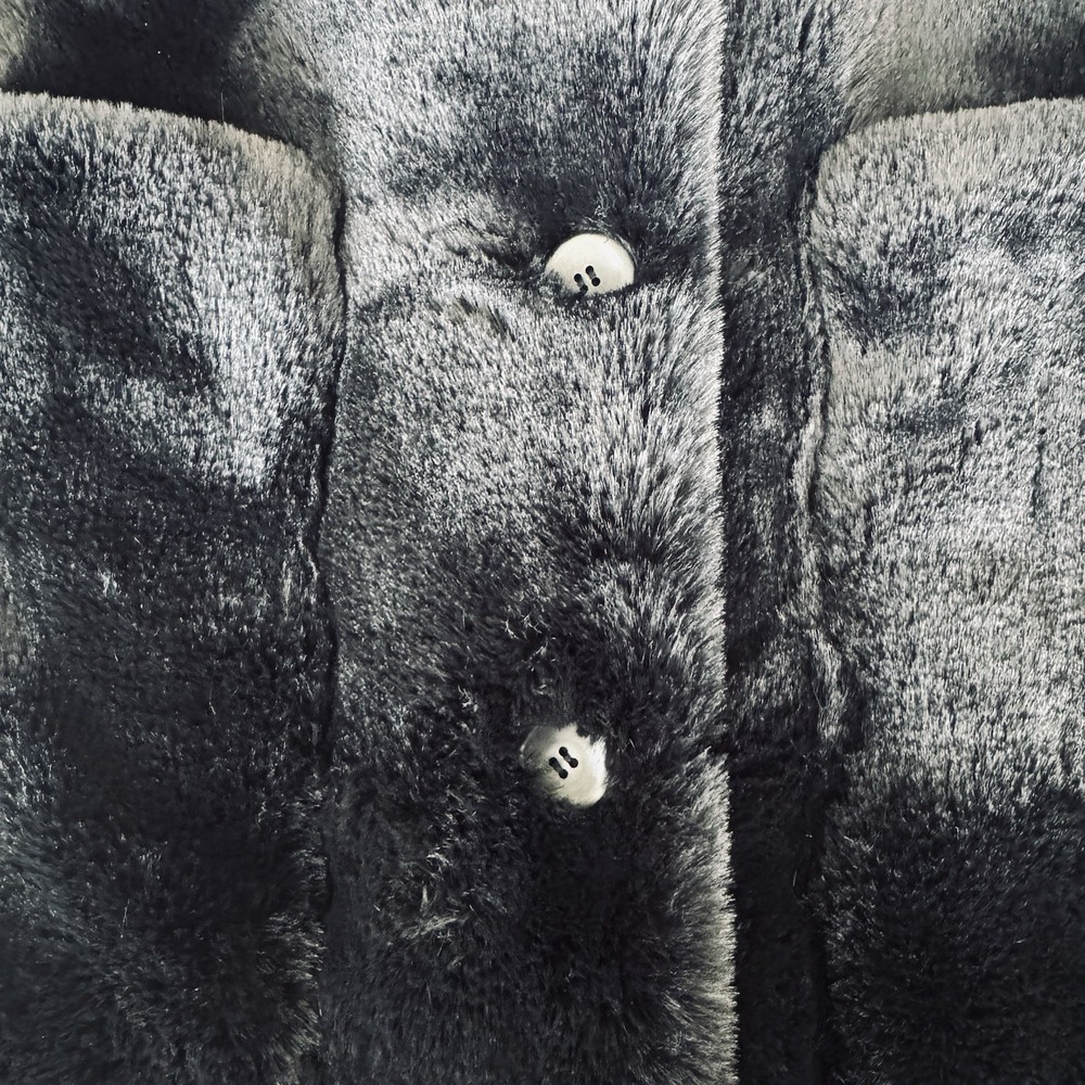 Proenza Schouler Penelope Faux Fur Coat White Label Women's Size Medium Black - Picture 6 of 9